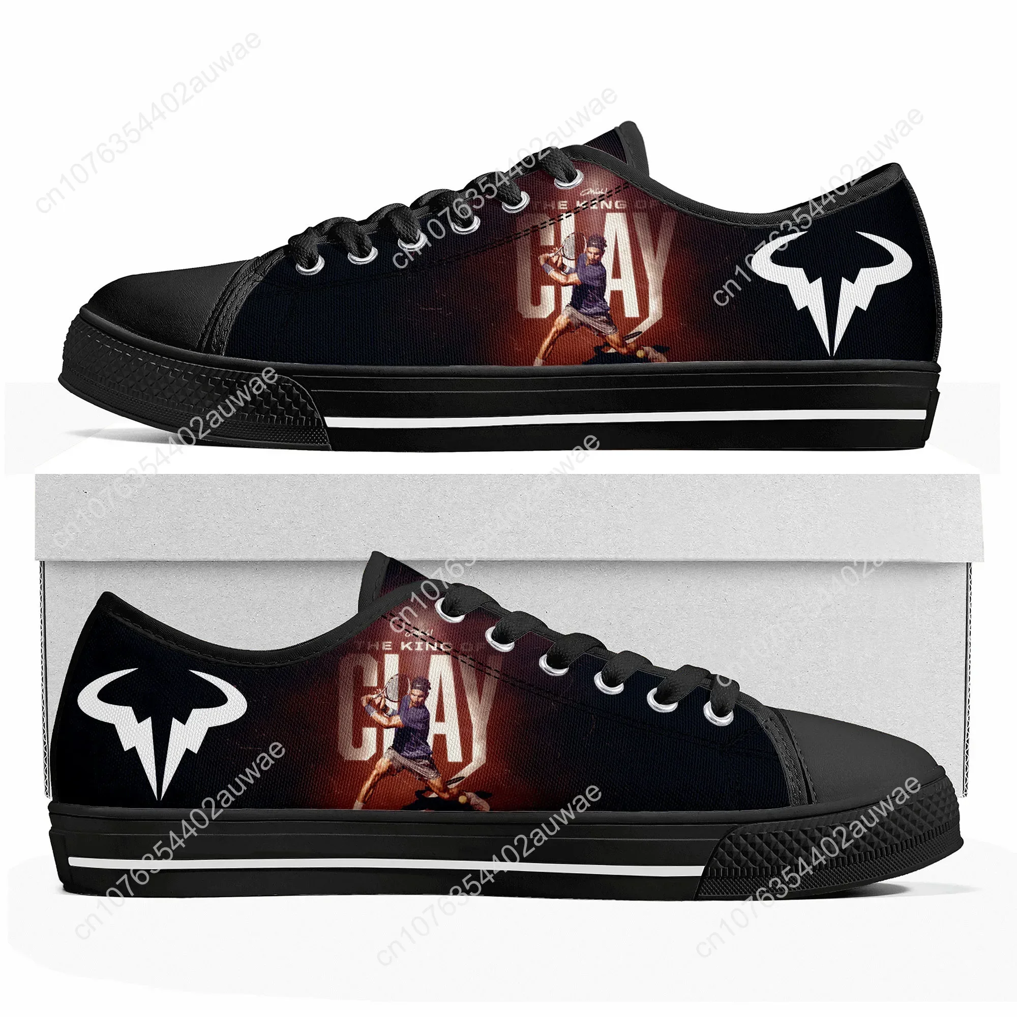 Rafael Nadal tennis player Low Top Sneakers Mens Womens Teenager Canvas Sneaker Casual Custom Made Shoes Customize Shoe