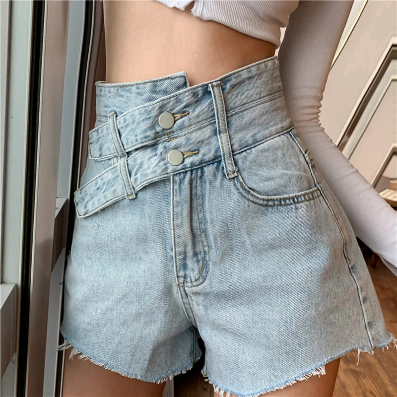 

Streetwear Denim Shorts Women 2023 Newest Summer Korean Style Black Blue Fashion High Waist Shorts Female Short Pants Jeans Ropa