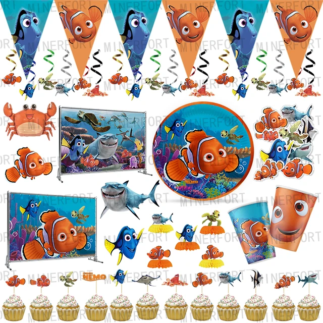 Finding Nemo Birthday Party Decorations Kids  Disney Birthday Decoration  Nemo - Disposable Party Tableware - Aliexpress