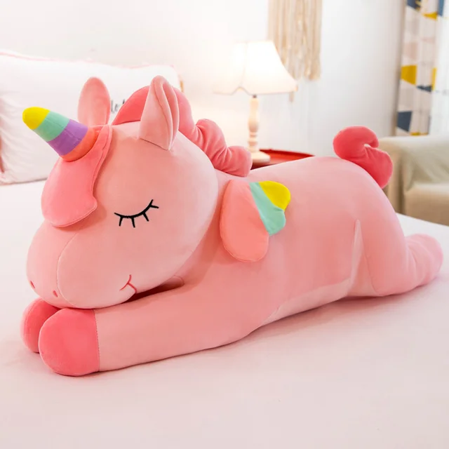 Creative Plush Toys Large Lying Unicorn Doll Comfortable Pillow Children's Gift Kawaii Decompression Peluche For Child Birthday 1