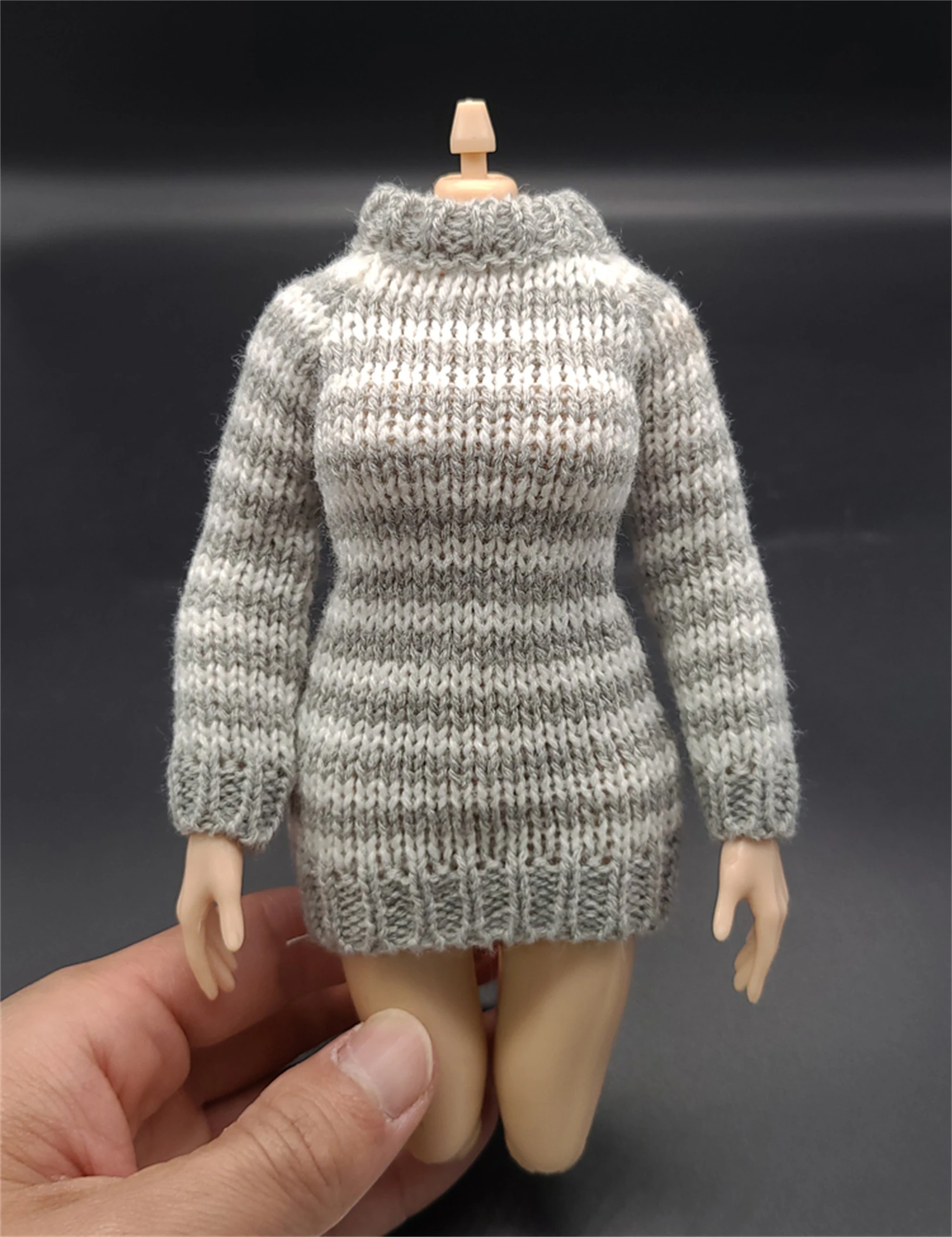 

Масштаб 1/6, аксессуары для одежды, сумка, бедра, свитер с длинными рукавами, средней длины, солдат, вязаная модель, 12-дюймовая экшн-фигурка, кукла