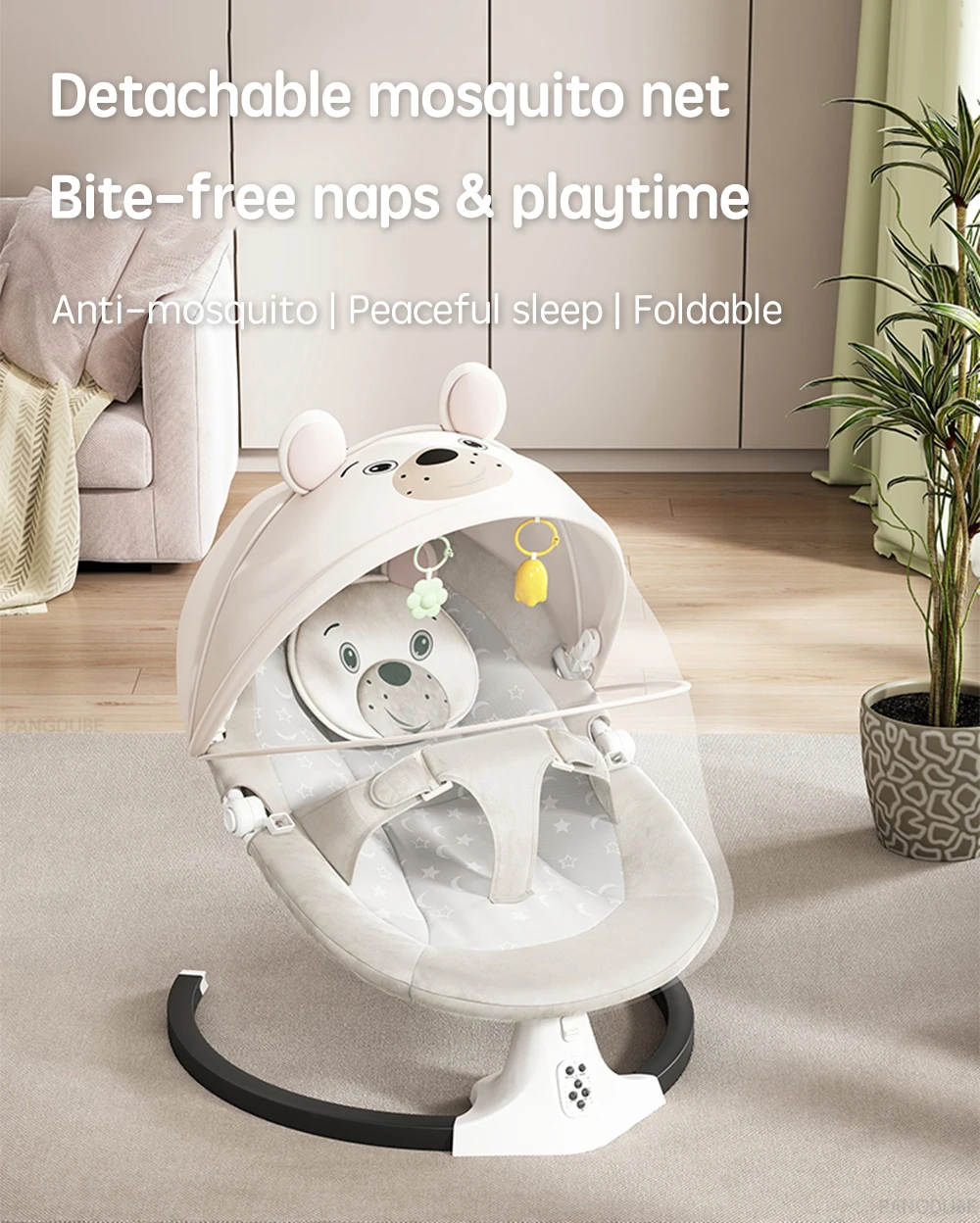 PANGDUBE Baby Electric Rocker Swing 5-Speed Auto Bluetooth Cradle Portable Foldable Baby Hammock Lounger Multifunctional Cradle S01f024b2e28947479427c364e224fc5aH
