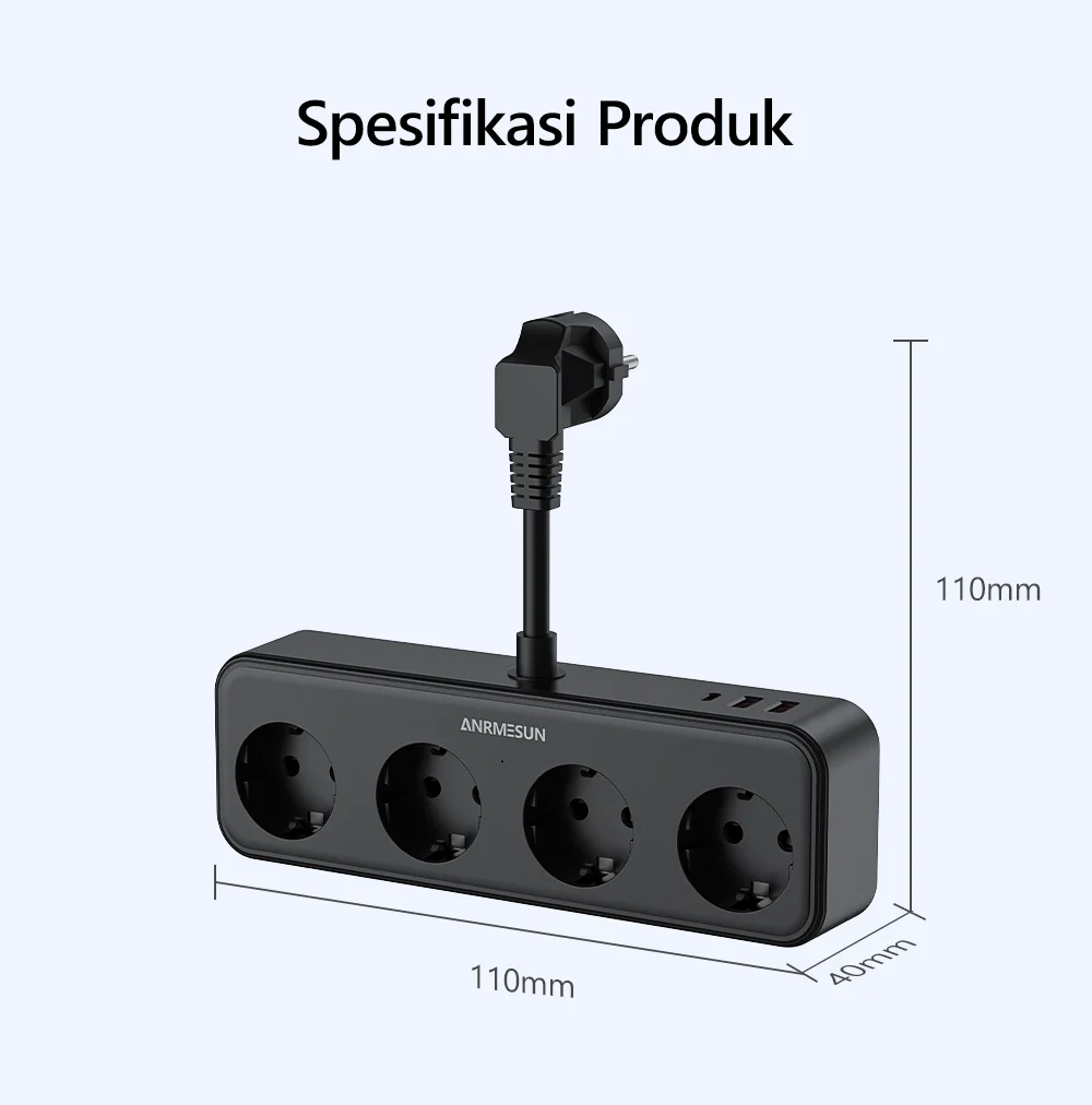 EU Power Strip With 2 USB A And 1 Type C Port 4 AC Outlet Fast Charge Electrical Extension Socket S01f024ff4645418cac81f2740eee4f4bH