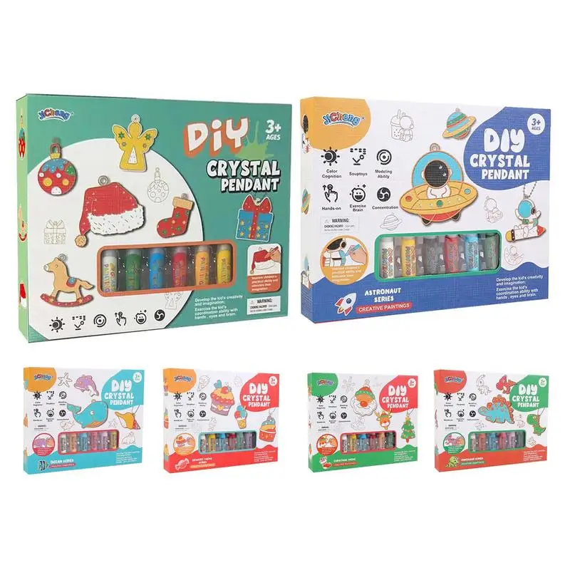 

Kids DIY Crafts Children's Decorative Crystal Painting Arts Kits Funny Pendant Decoration with Beads Party Favors Craft Supplies