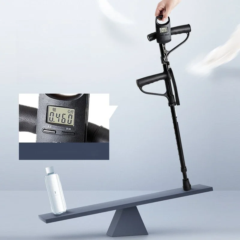Elderly Walking Cane, Four-Legged Adjustable Stick, Anti-Slip Base with LED Light, Portable Walking Aid for Seniors