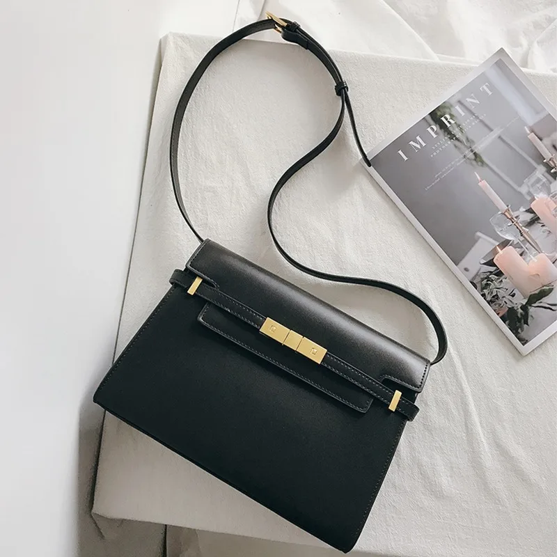 Luxury Brand Designer Handbags Top Quality Genuine Leather Women Commuter  Bags Fashion Black Brown Shoulder Crossbody Bag Female