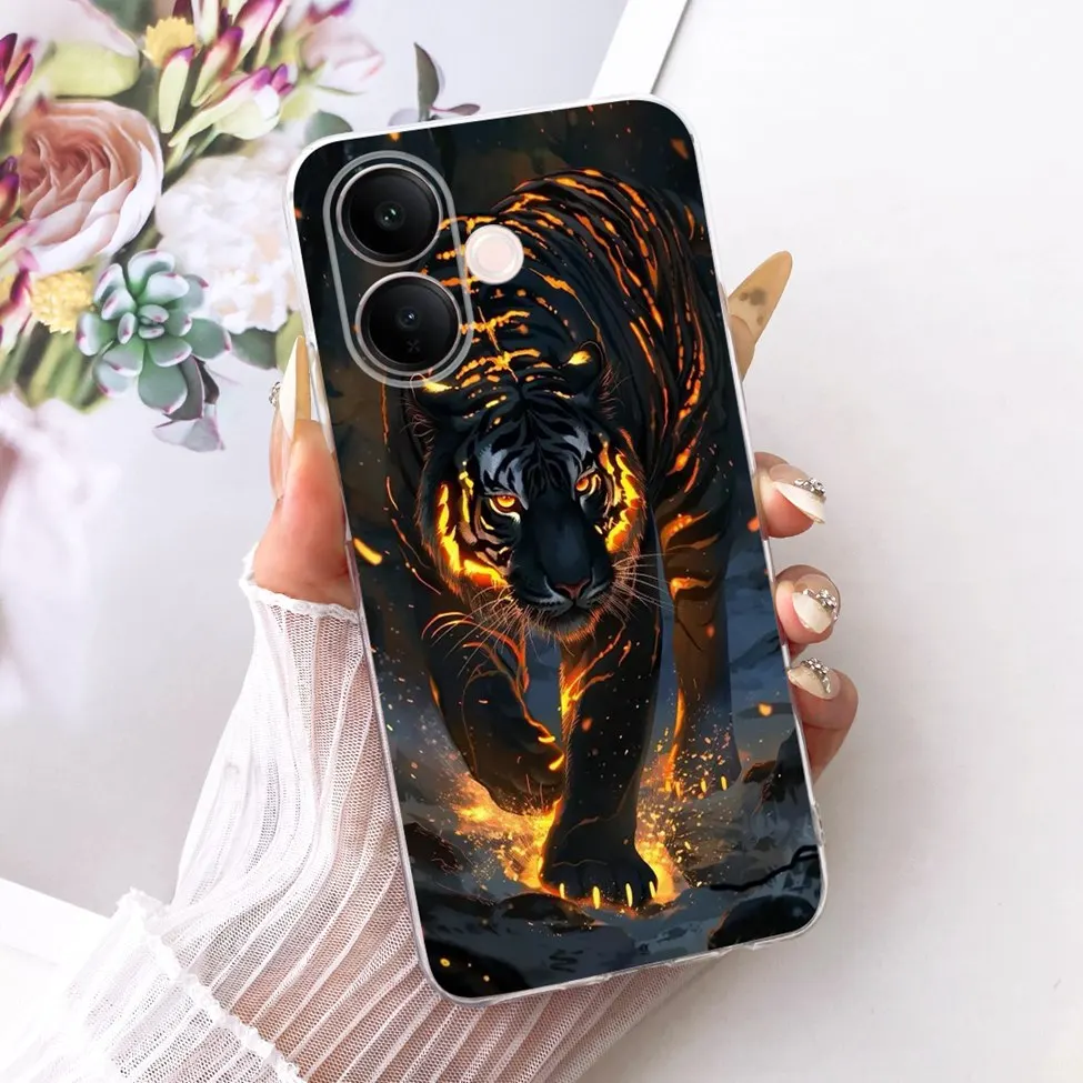Clear Luxury Cute Cat & Butterfly Painted Case