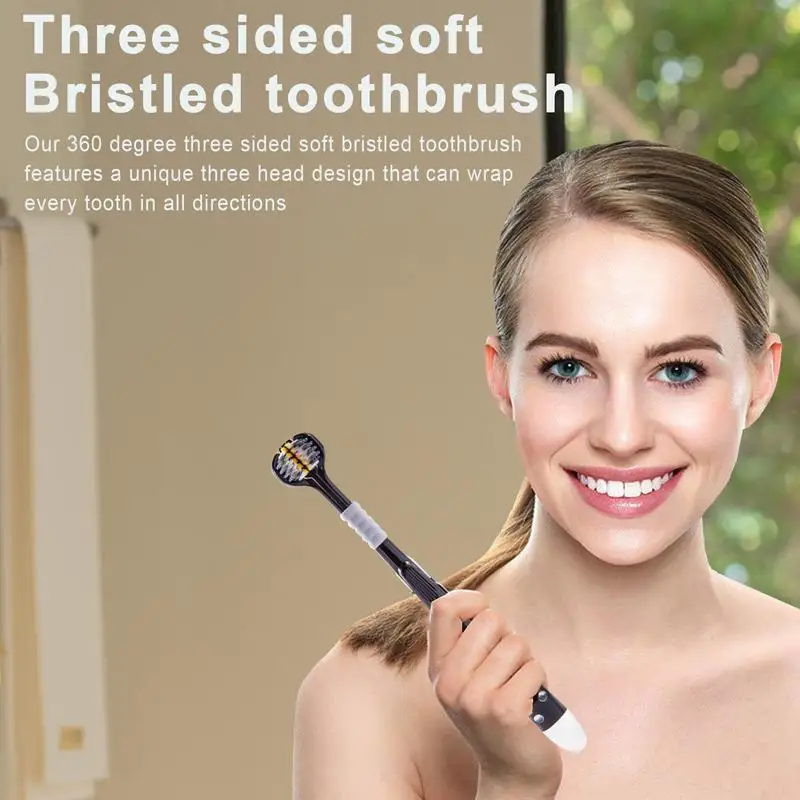 Triple Bristle Soft Toothbrush Sensory Bristle Travel Toothbrush Three Travel Complete Tooth And Gum Care