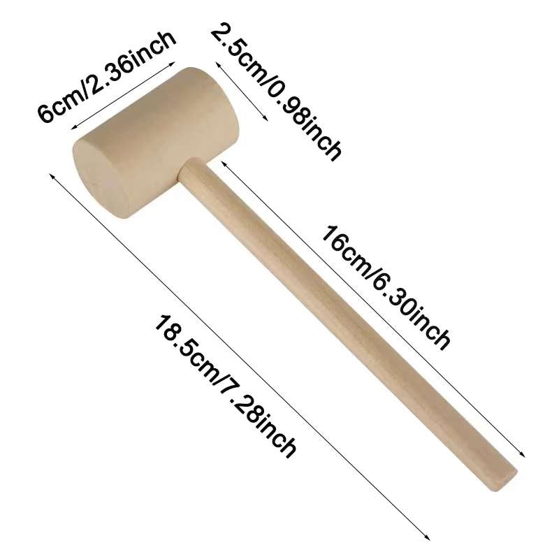 Mini Hammer Woodworking Tool Wooden Kids Toy Pounder