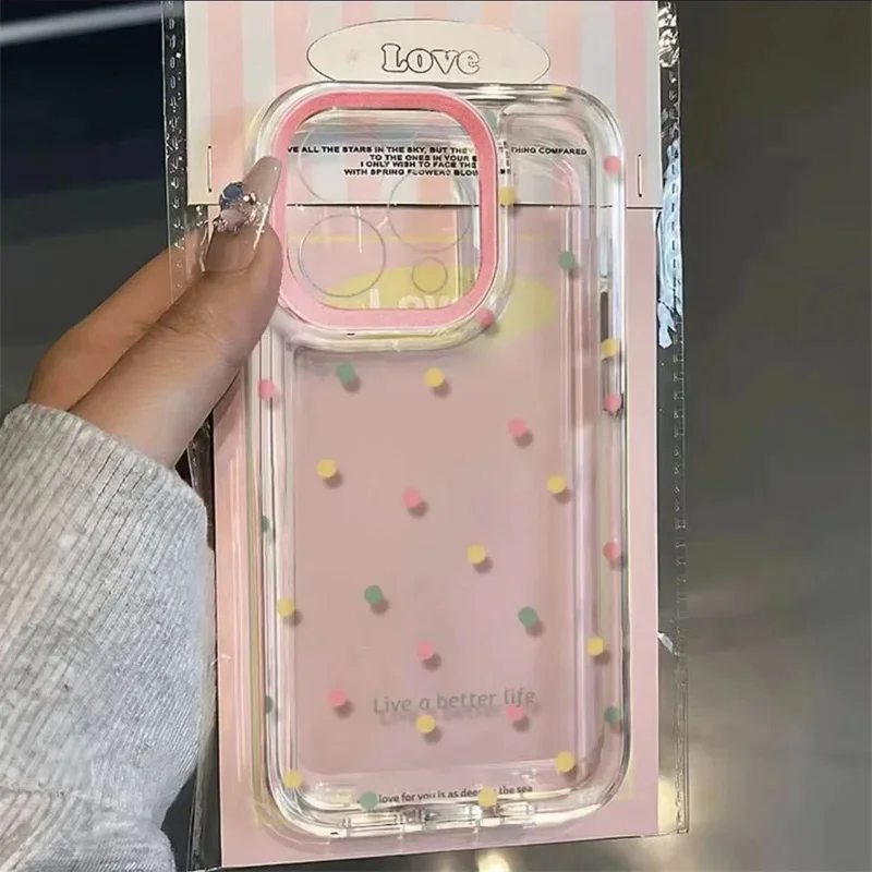 Korea Pink Bowknot Pattern Clear Soft Phone Case