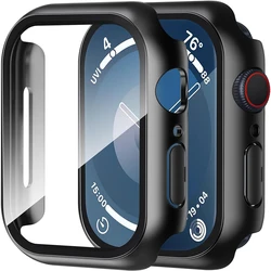 Sleek Black Tempered Glass Apple Watch Case with Screen Protector (49mm)