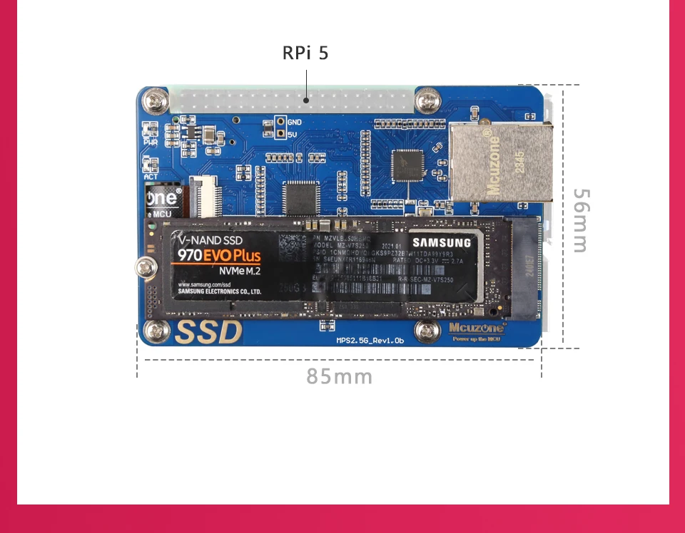 MPS2.5G, SSD, 2.5G, ETH, HAT, RTL8125, OS,ubuntu, 2280,2242,2230 Tamanho SSD