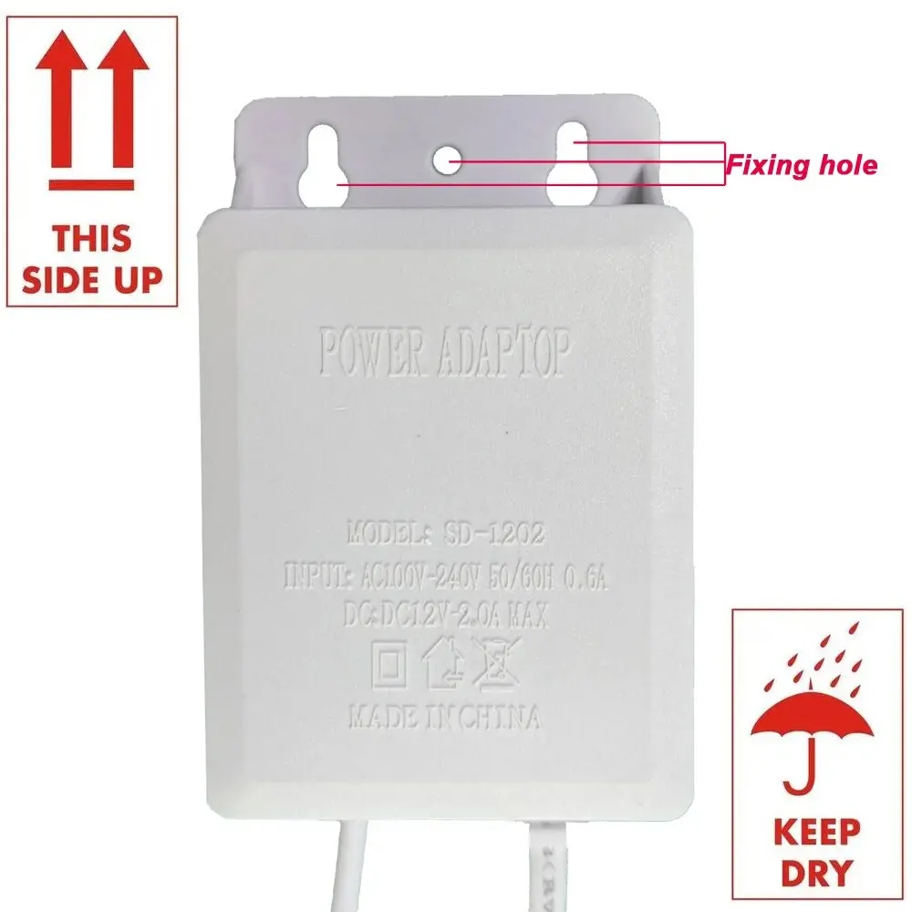 Power Adapter US/EU Outdoor Waterproof AC 100-240V Input DC 12V Volt Output Supply Charger Europe Universal Adapter Converter