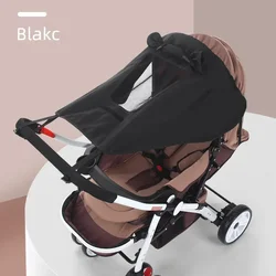 Universal Baby Stroller Sunshade Canopy with UV Protection (Black with viewing)