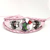 Hot Anime Jujutsu Kaisen Choso Suguru Geto Gojo Sukuna Pink Leather Bracelet Glass Cabochon Button Multilayer Bangles Wristband 1