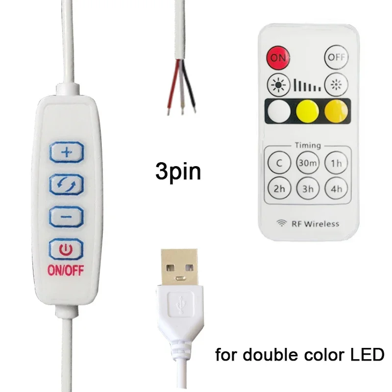 DC 5V LED Dimmer 1.5m USB Cable with Switch Dimmable Remote Control 2pin 3Pin Extension Wire for Single 2 3 Colors CCT LED Light rainproof 2 pin shoulder remote speaker mic microphone ptt for kenwood wouxun puxing baofeng two way radio 2pin