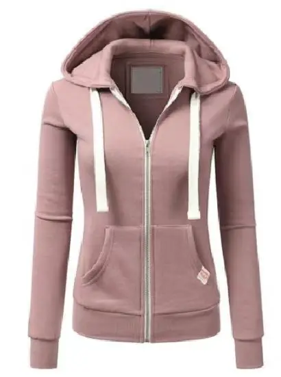 Women's Zip Up Hoodie | American Style Outdoor Casual Zip Hoodie Women