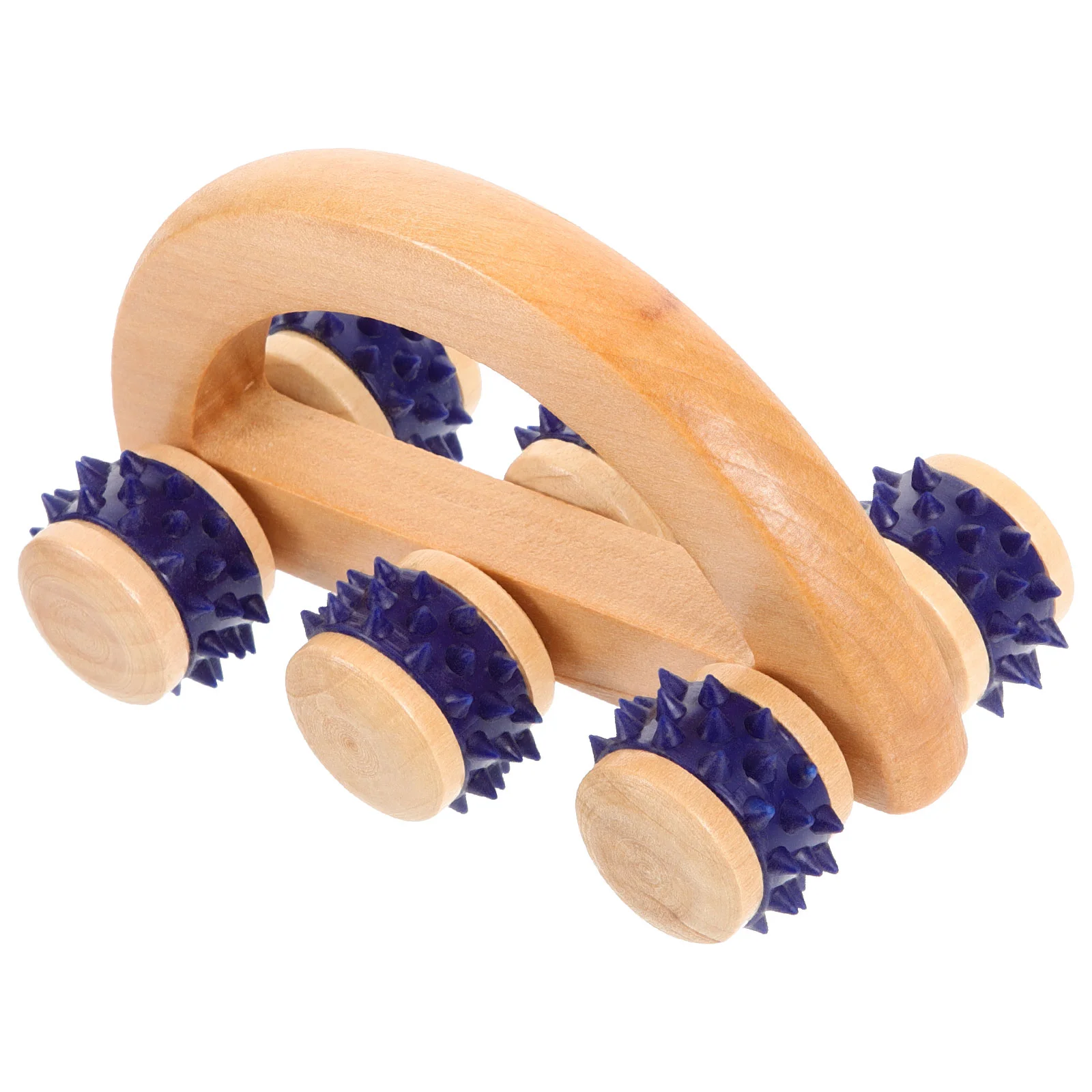 

1pc Hand Massaging Roller Wooden Massage Supply for Home (Light Yellow Blue)