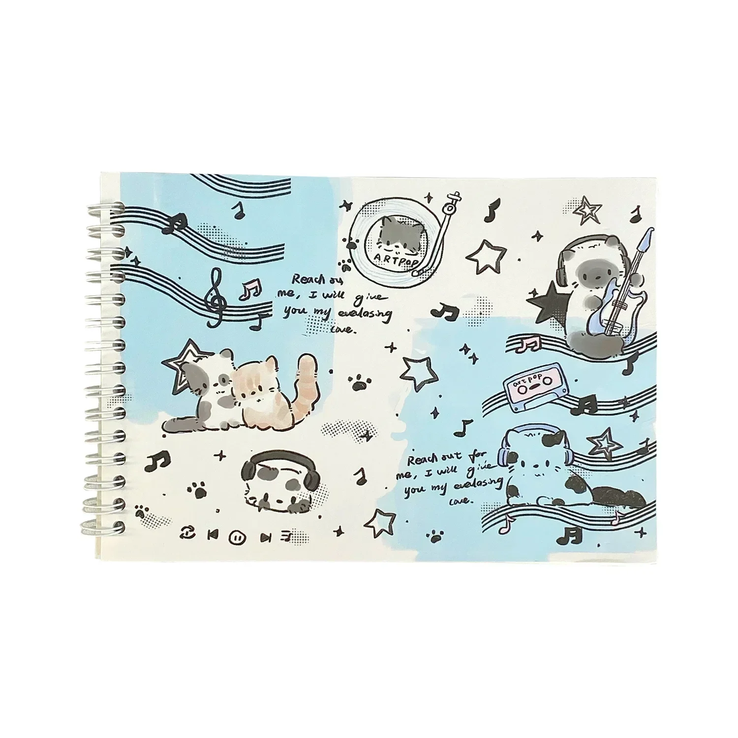 IFFVGX A5 24 Blank Sheets Double-Sided Release Paper Tape Sticker Paper with Plastic Shovel Illustrated Book DIY Hand Account