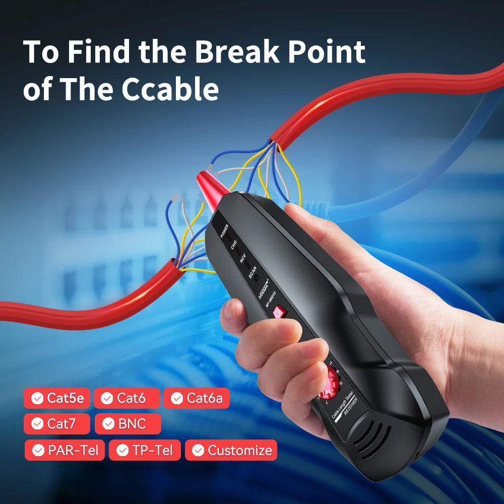 Noyafa NF-8601W Network Cable Tester RJ45 RJ11 BNC Multifunction POE PING Crosstalk Lan Network Test 8pcs Remot Cable Tracker