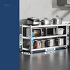 Floor Multi-layer Kitchen Cabinets Stainless Steel Kitchen Operation Workbench Household Stove Storage Shelf Kitchen Furniture M 6