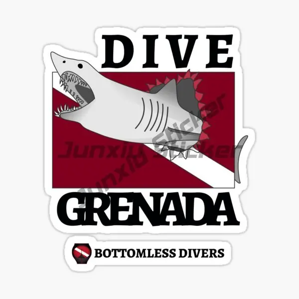 Car Window Sticker Bomb Flying Tiger Shark Stickers Vinyl Motorcycle Decal Creative Graffiti Scuba Dive Grenada Attacking Shark Sticker