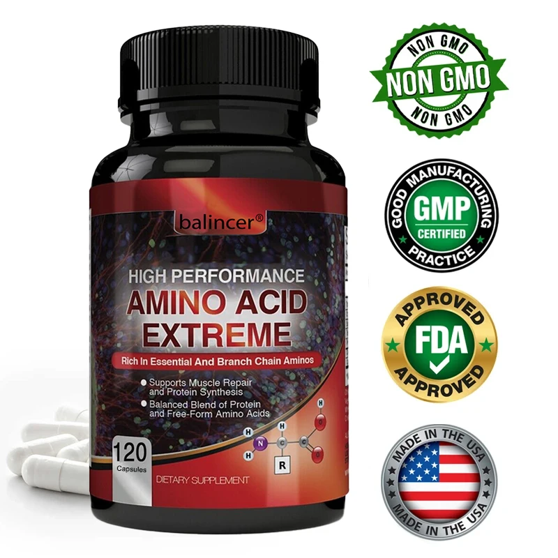 

Advanced Bodybuilding Amino Acid Capsules - Helps Replenish Strength and Endurance, Daily Workout Supplement