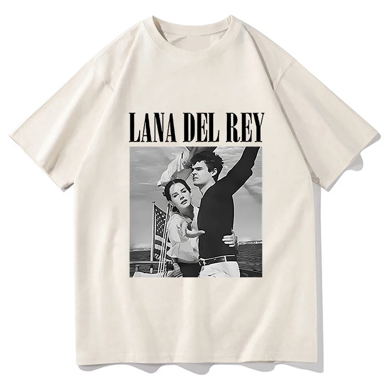 

90s Singer Lana Del Rey Ldr Sailing Graphics T-Shirt Unisex Harajuku Men Vintage Short-Sleeve T-Shirts Oversized Tees Streetwear