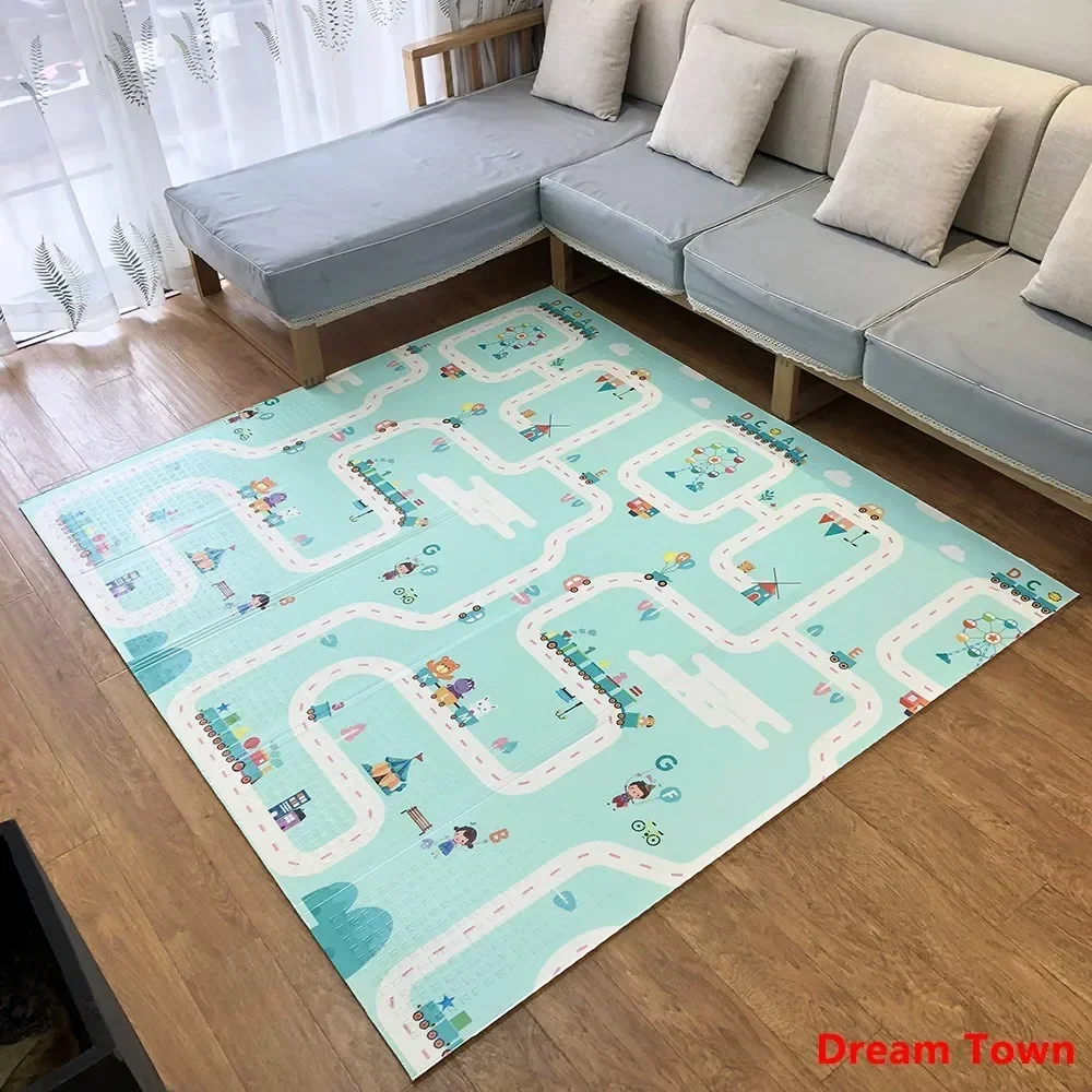 200x180CM XPE Baby Play Mat Crawling Mat Large Foldable Waterproof Playmat with Carry Bag Infant Floor Mat 3