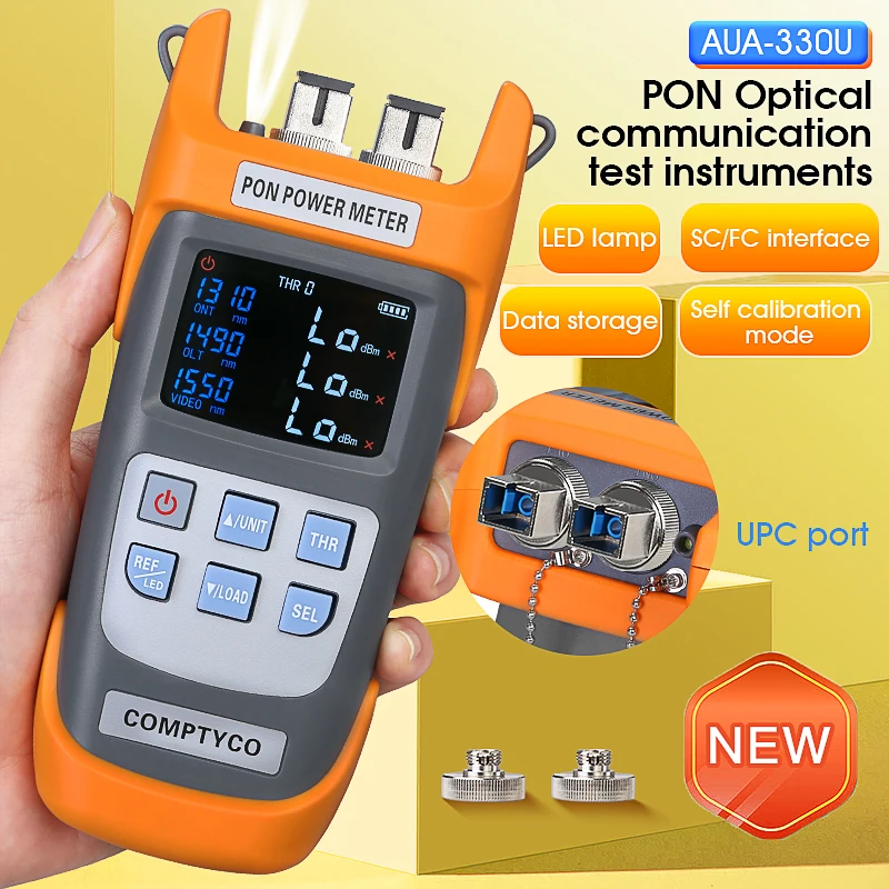 COMPTYCO AUA-330U/330A Fiber Optic PON Optical Power Meter FTTX/ONT/OLT 1310/1490/1550nm PON Optical Communication Testing Tool
