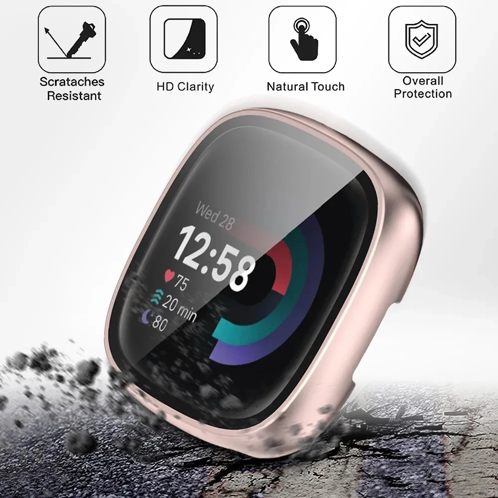 Durable HD Screen Protector Glass Case for Smartwatch with Protective Bumper Shell