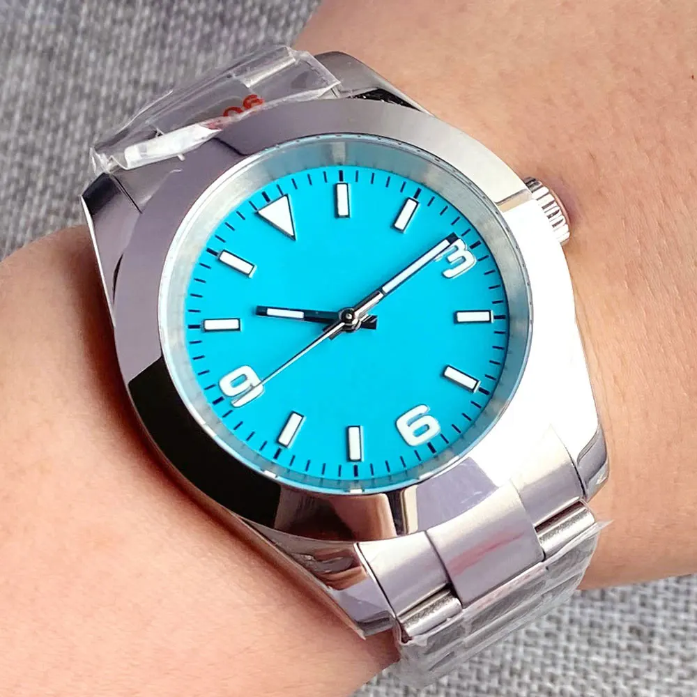 20Bar Waterproof Tandorio 36MM/39MM Polished Case Sky Blue/Black/Orange Dial Automatic Japan NH35A Movt Men Watch Sapphire Glass