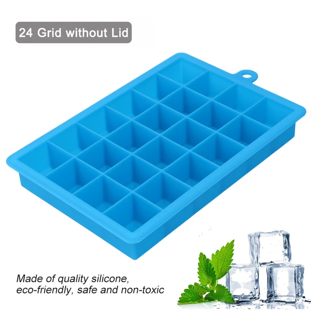 24 Grid Ice Cube Mold Silicone Ice Cube Tray Square Ice Tray Mould Easy  Release Silicone