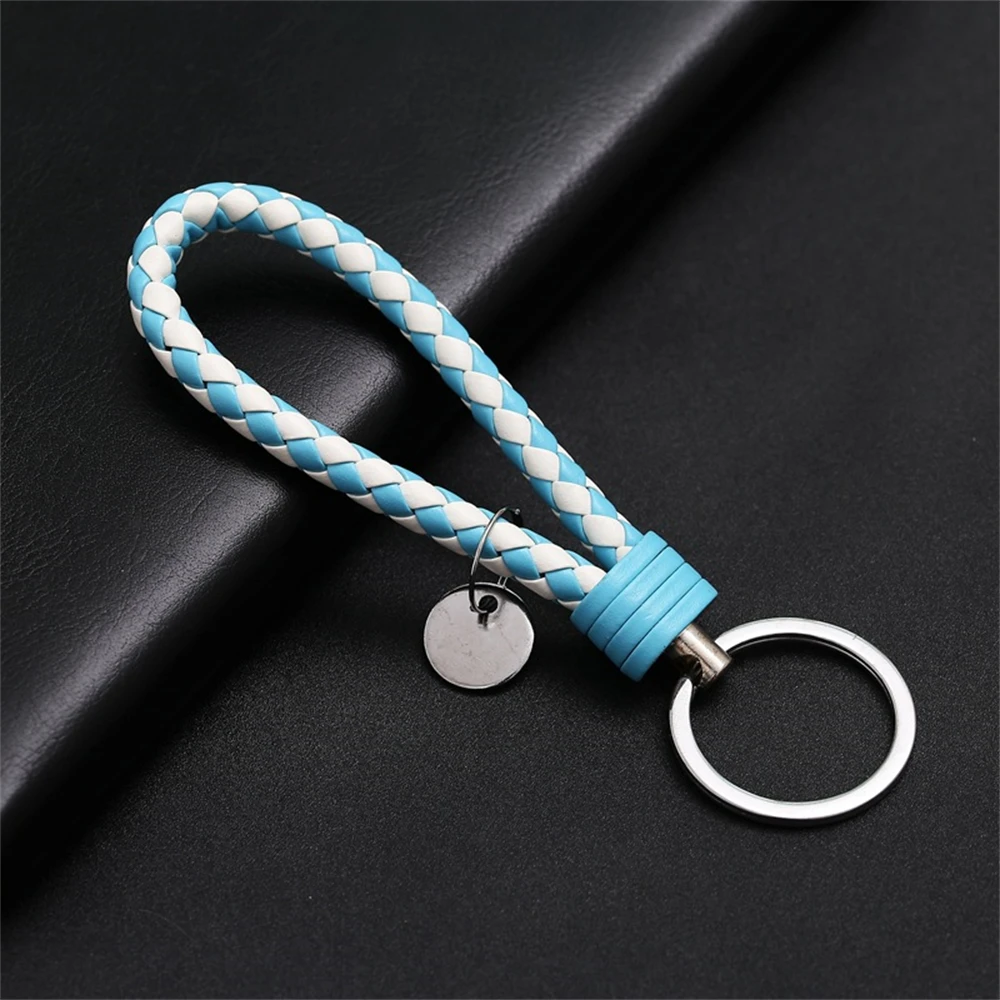 Braided PU Leather Wristlet Keychain Strap - Stylish Accessory
