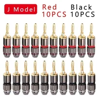 10/20Pcs Banana Connector Plug Jack Gold Plated Musical Sound Audio Speaker 4MM Banana Plugs For Audio Video Speaker Terminal 6