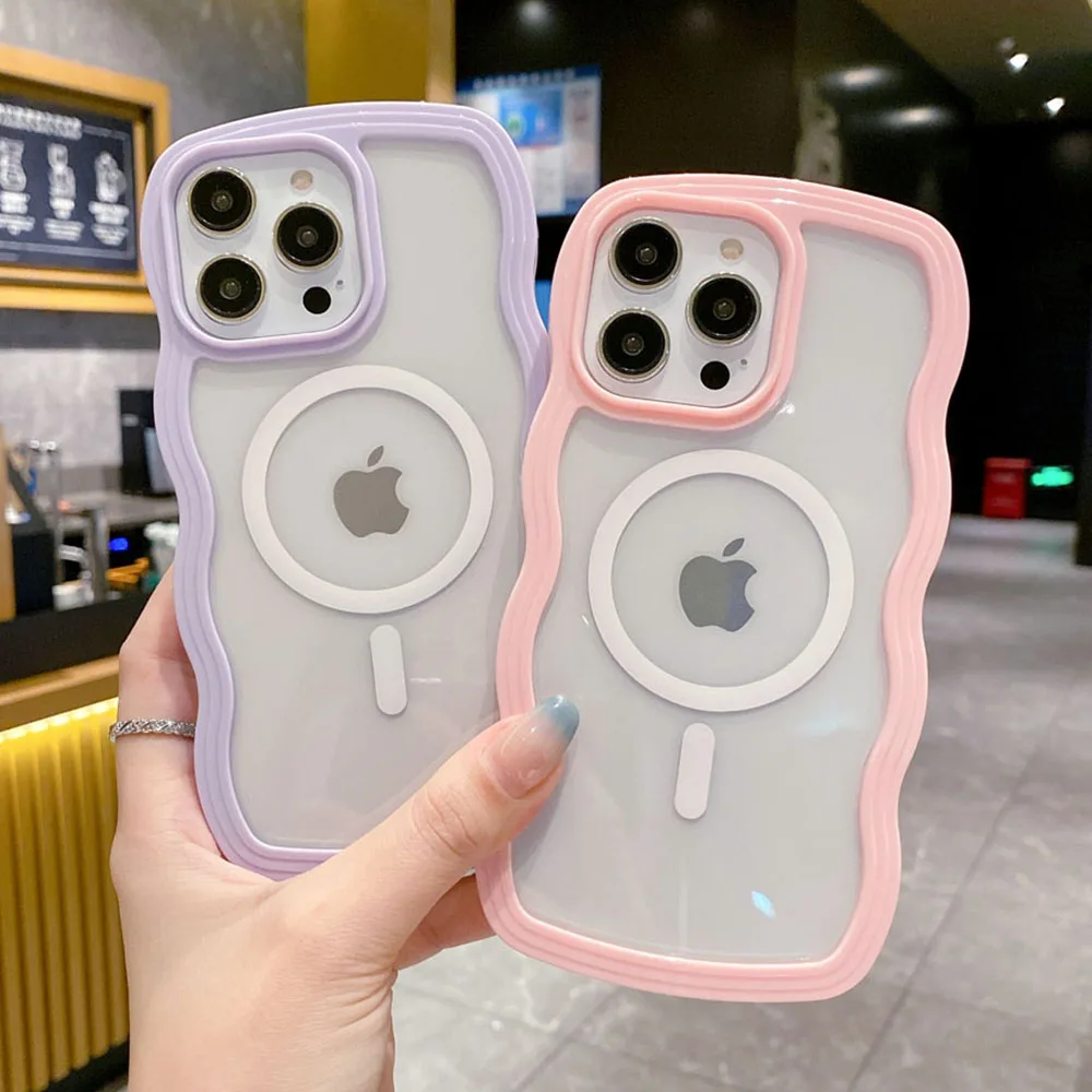 Vibrant Wavy Magnetic Wireless Charging Shockproof Case
