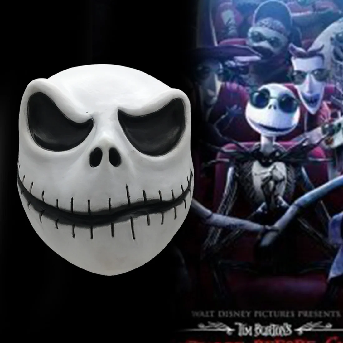 Jack Mask Cosplay Horror Movie Christmas Eve Scary Doll Role Helmet Full Face Latex Headwear Halloween Masquerade Party Costume
