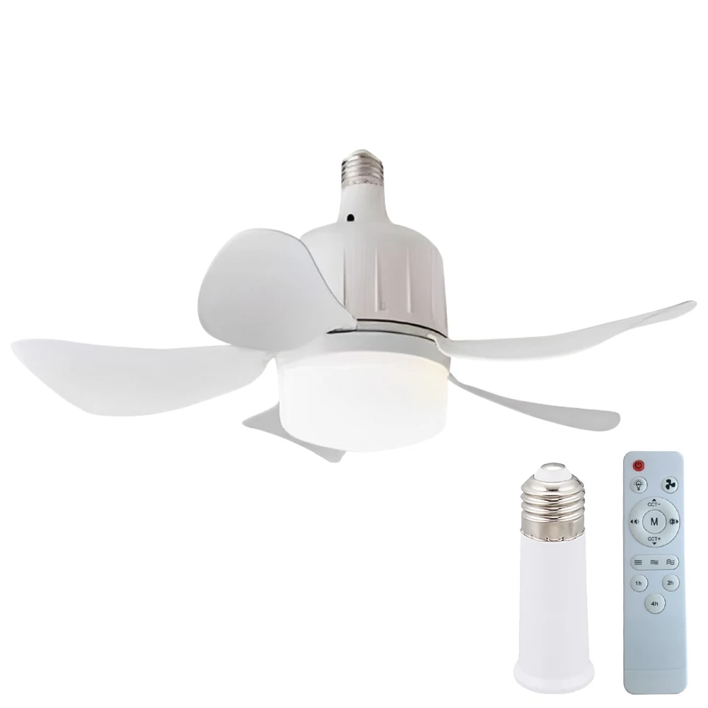 LED Ceiling Fan Light E27 Base Dimmable Remote Control