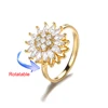 Bagues de mariage rotatives à quatre trèfles pour femmes, anneau d'anxiété Anti-Stress en acier inoxydable, bijoux esthétiques réglables