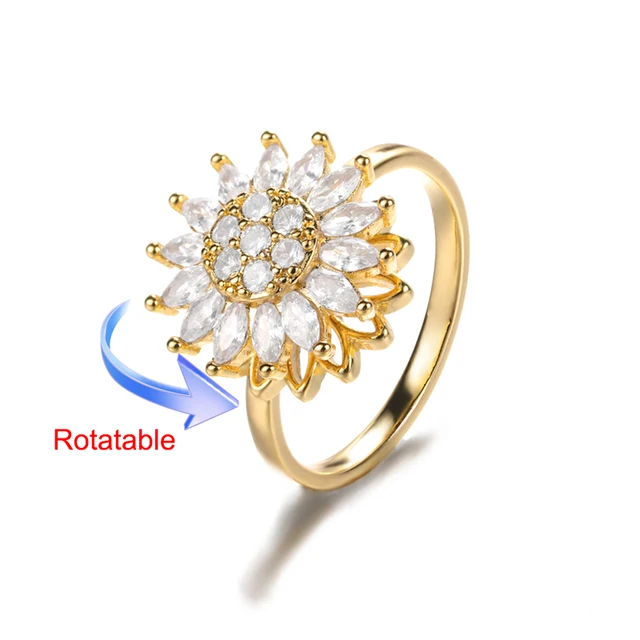 Bagues de mariage rotatives à quatre trèfles pour femmes, anneau d'anxiété Anti-Stress en acier inoxydable, bijoux esthétiques réglables