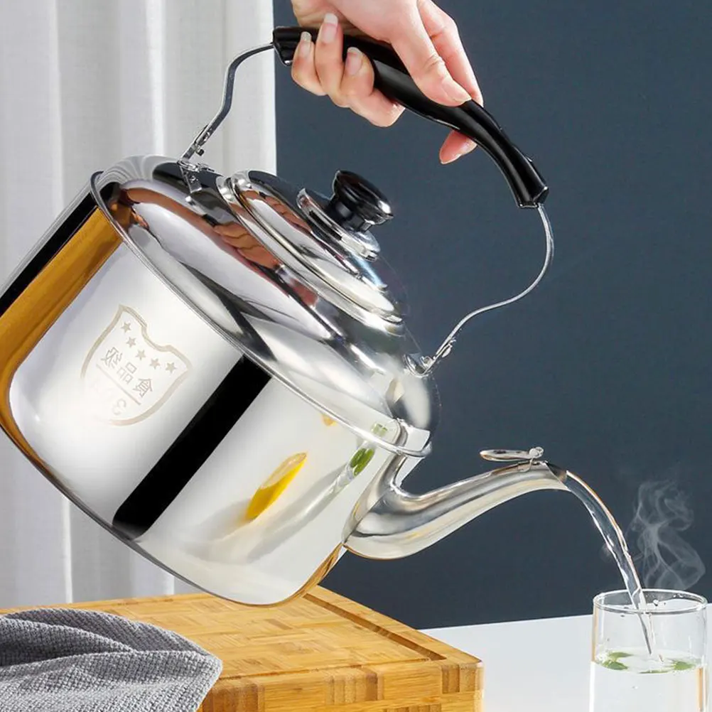 4/5/6L Tea Kettle Stovetop Whistling Teapot Stove Top Whistling Tea Kettle Stainless Steel Teapot Large Capacity Pot