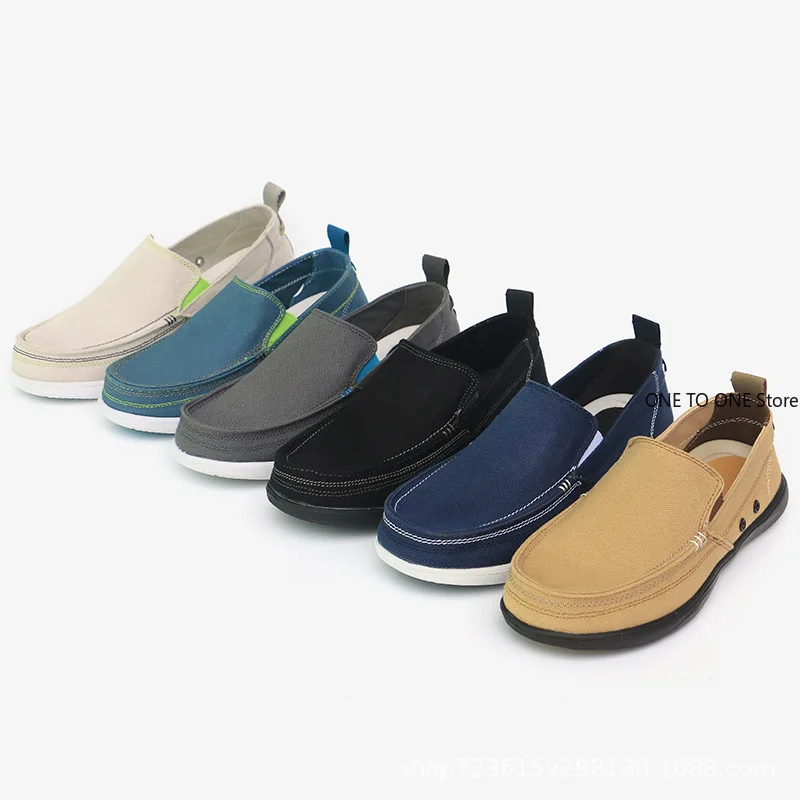 

New Men's Shoes Fashion Men's Canvas Shoes Korean Style Loafers Slip-On FlatShoes Breathable Wear-Resistant Casual Shoes