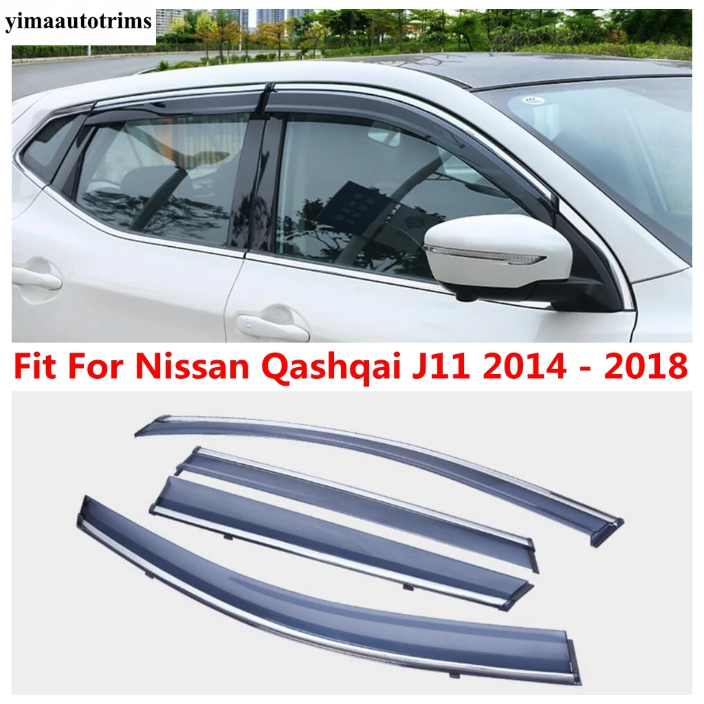 Fahrzeug Abweiser ZentimeX Windabweiser Für Nissan Qashqai J10 (2006-2013) - Dunkelgraue Acrylglas-Steckmontage Windabweiser Nissan Qashqai