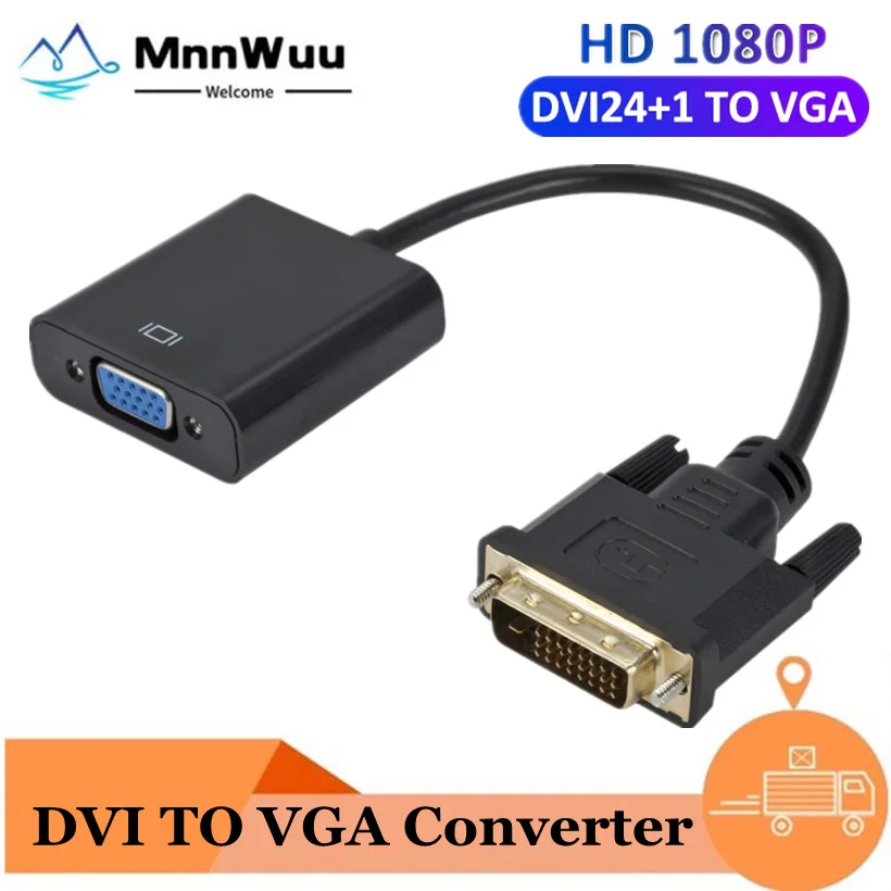 Convertitore Cavo Video Adattatore Da 1080P Dvi-D Full Hd Dvi A Vga Convertitore Cavo Da 24 + 1 25Pin A 15Pin Per Monitor Computer Pc Dvi2Vga