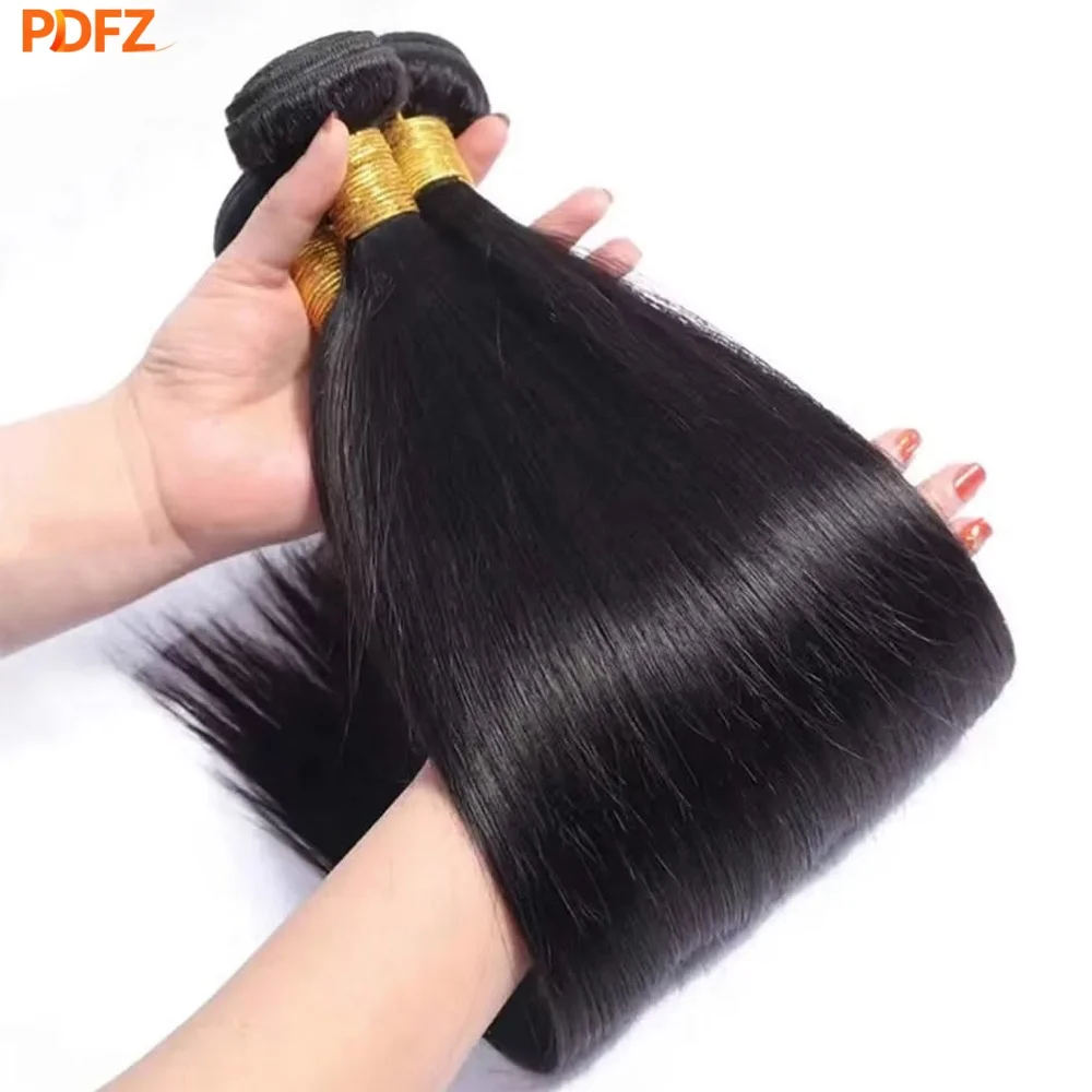 100G/Bundle Straight Human Hair Bundles 100% Human Hair Weave Bundles 10-30 Inch Double Weft 18A Virgin Human Hair Bundles 2