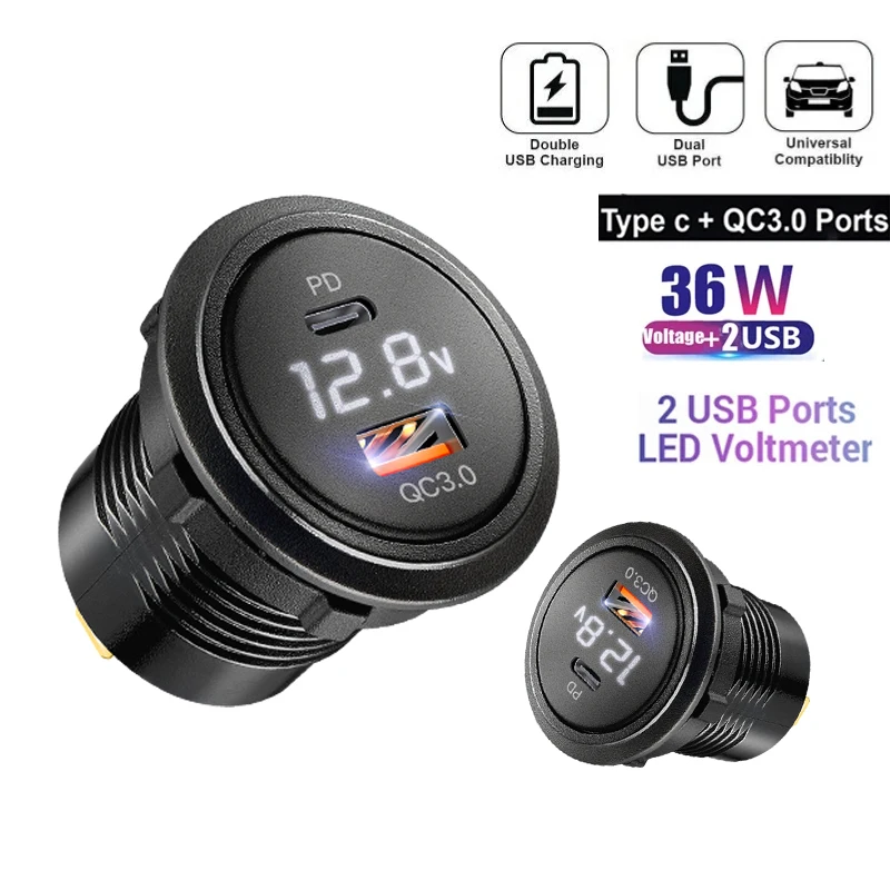12v usb socket with voltmeter usb c fast charge car charger for bmw e46