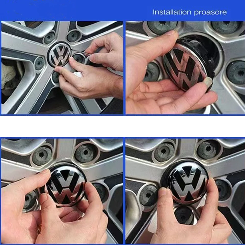 Car Styling Wheel Center Cap Hub Covers Badge Accessories 4pcs/set 55mm 56mm/65mm 70mm For VW Volkswagen Golf 3B7601171 5G0601171 wheel hub covers wheel hub caps