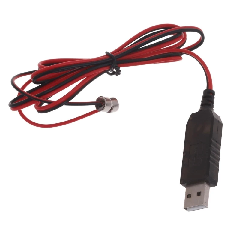 

E56B Magnetic USB Charging Cable Cord for 3.7V 14500 16340 26650 Rechargeable Batteries with Red/Green Light