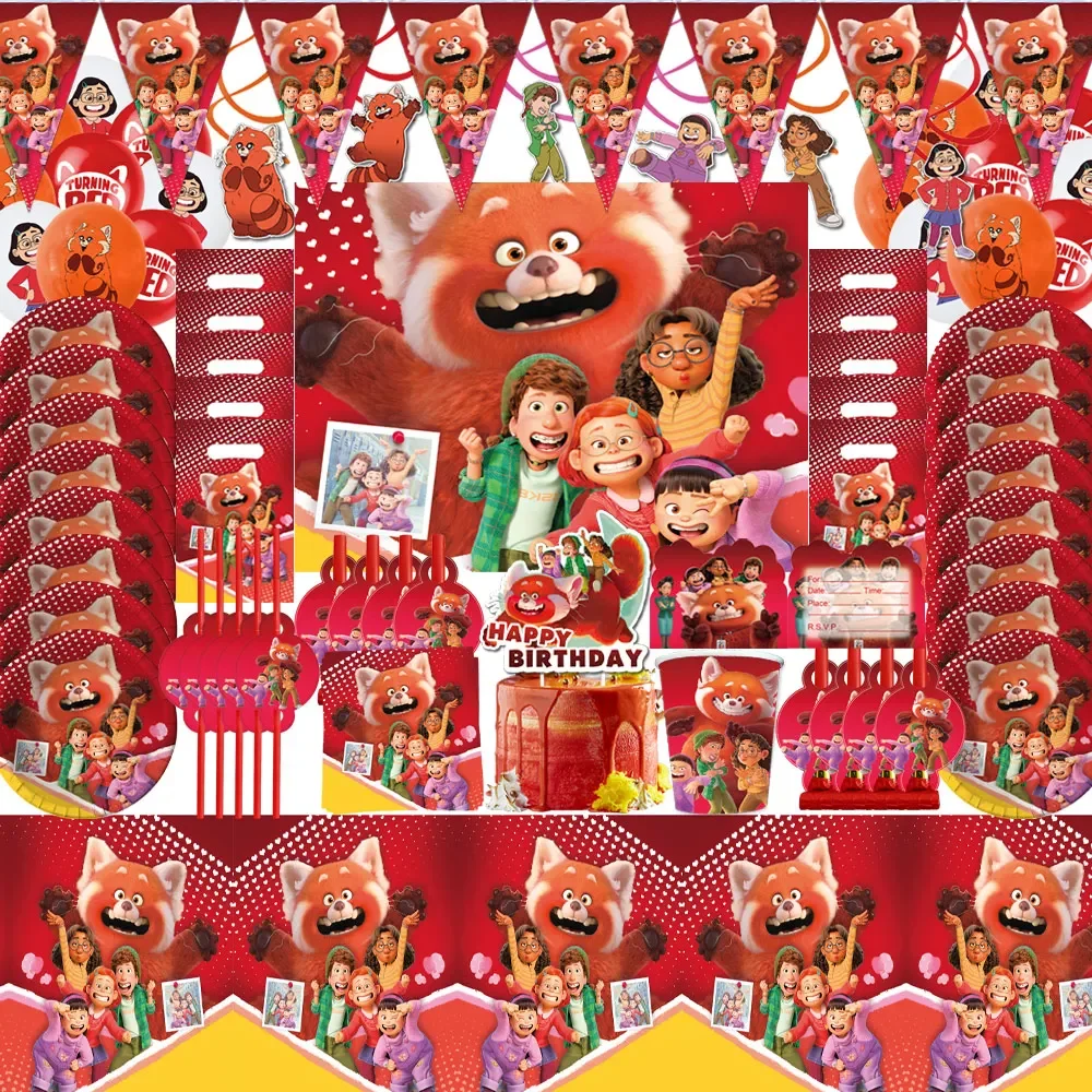 

Диснеевские красные украшения для дня рождения, одноразовая посуда для детского праздника, салфетки, бумажные салфетки, баннер, скатерть