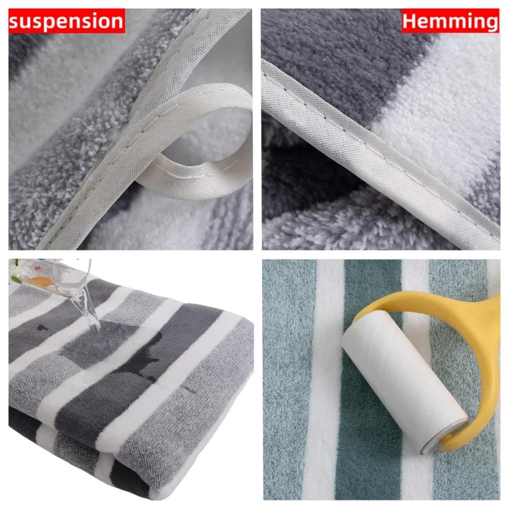 Bathroom Towel Set with Striped Pattern, Soft Hand Absorbent, Wrapping Towels, Quick Drying, Beauty Salons and Hotels 5